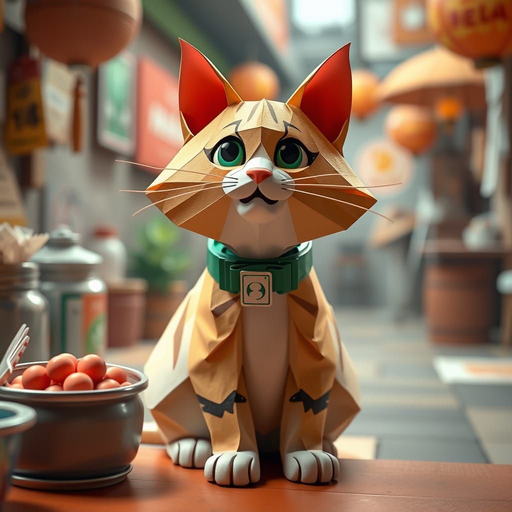 Mischievous Cat Whiskers Teleports to Food Paradise