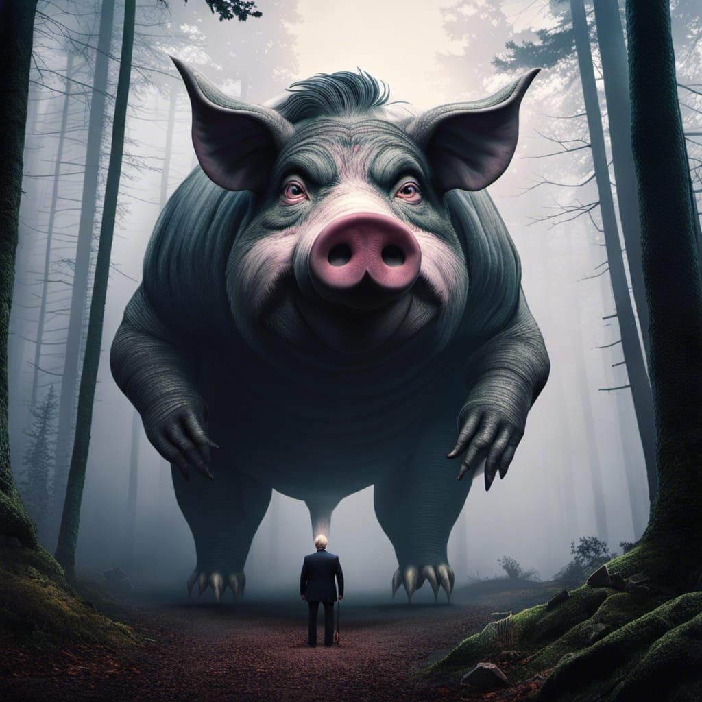 Monster Hybrid Emerges from Foggy Forest