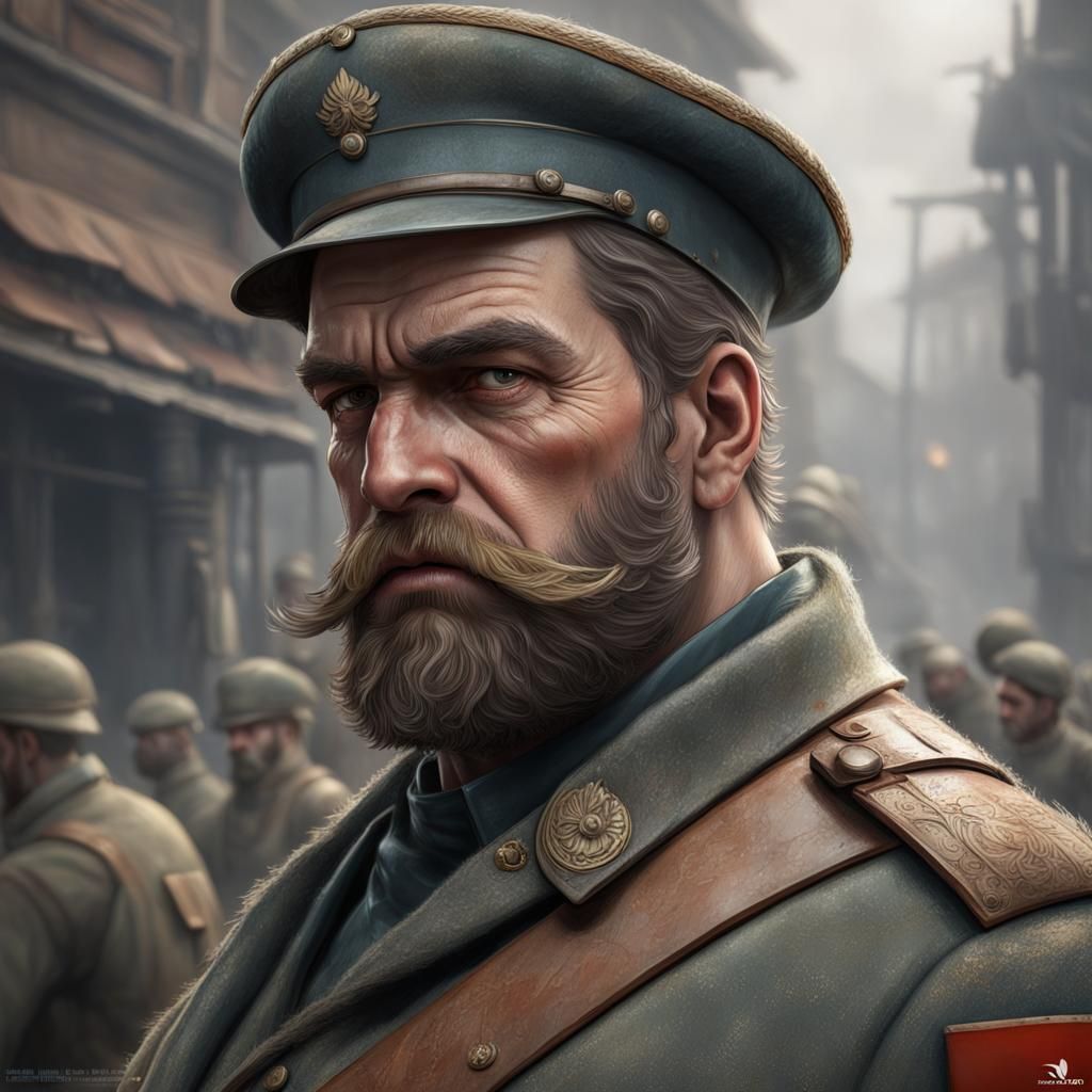 Dieselpunk Russian Soldier Portrait in 8K Resolution