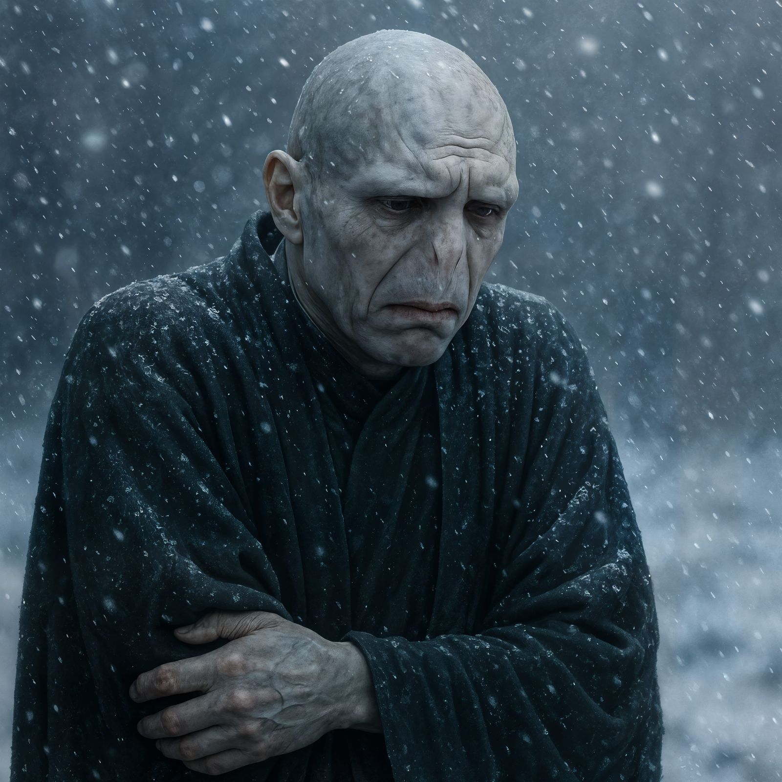 Miserable Voldemort in Freezing Snow
