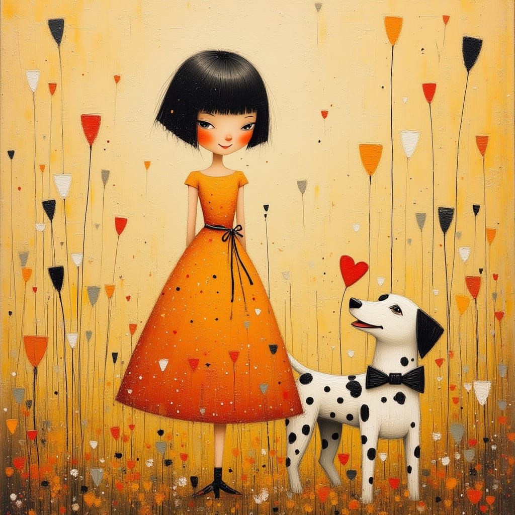 Polka Dot Renaissance Portrait in Liminal Watercolor