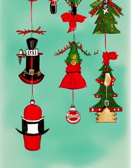 Vintage Fireman Ornaments on Christmas Tree