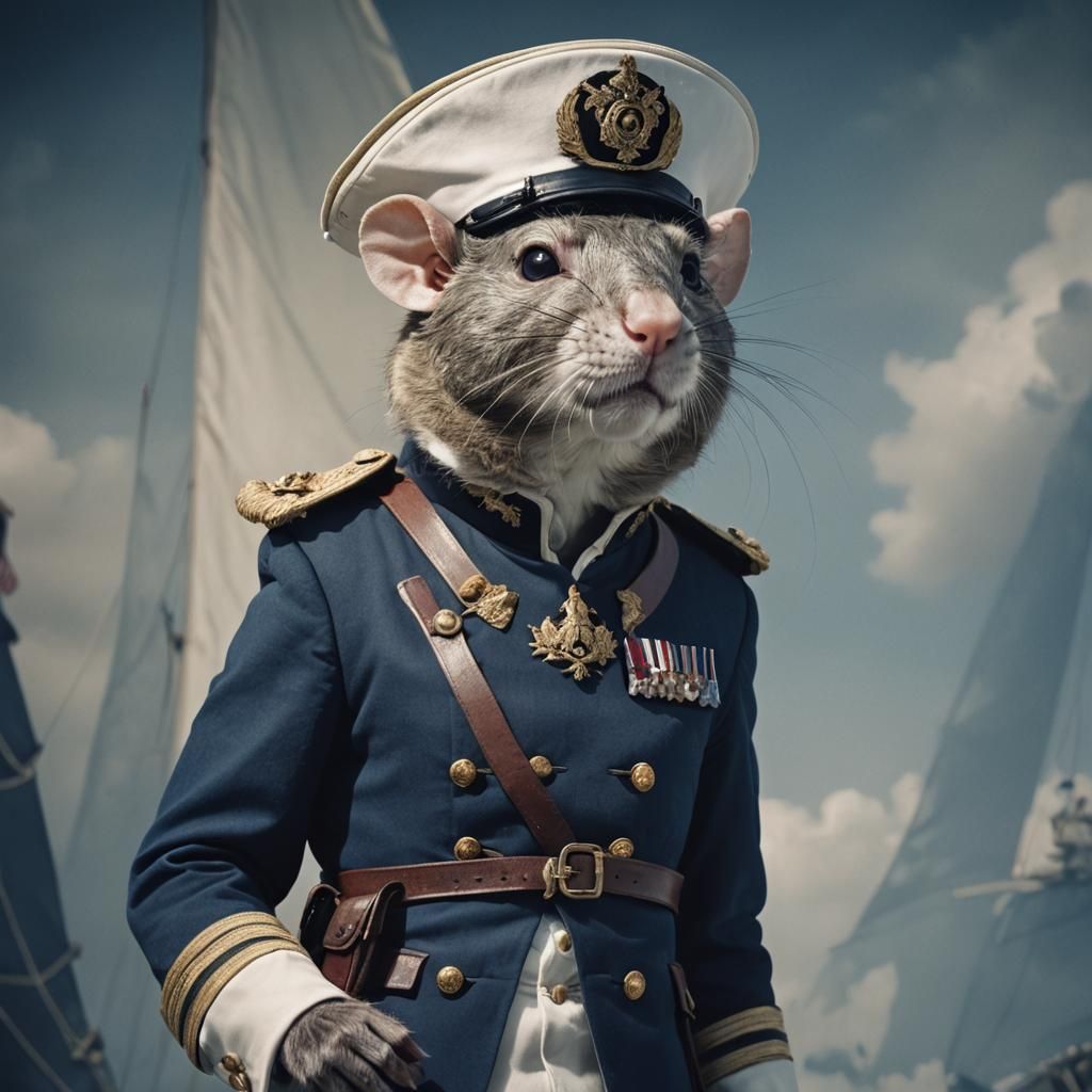 Rat God of the High Seas in Admiral's Uniform