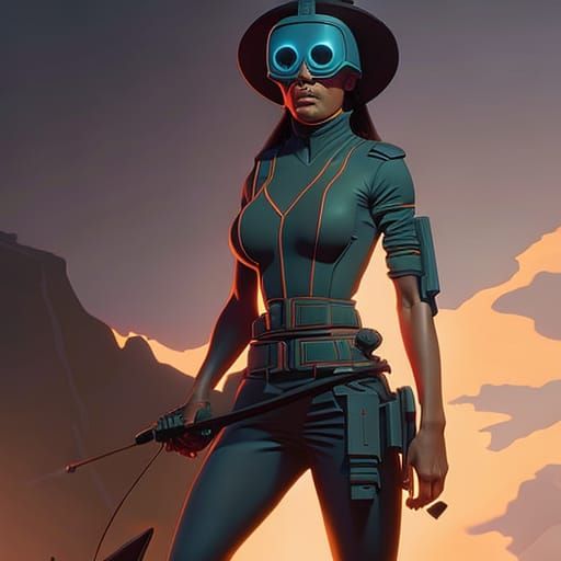 Biopunk Goddess with Divine Skin, Digital Art