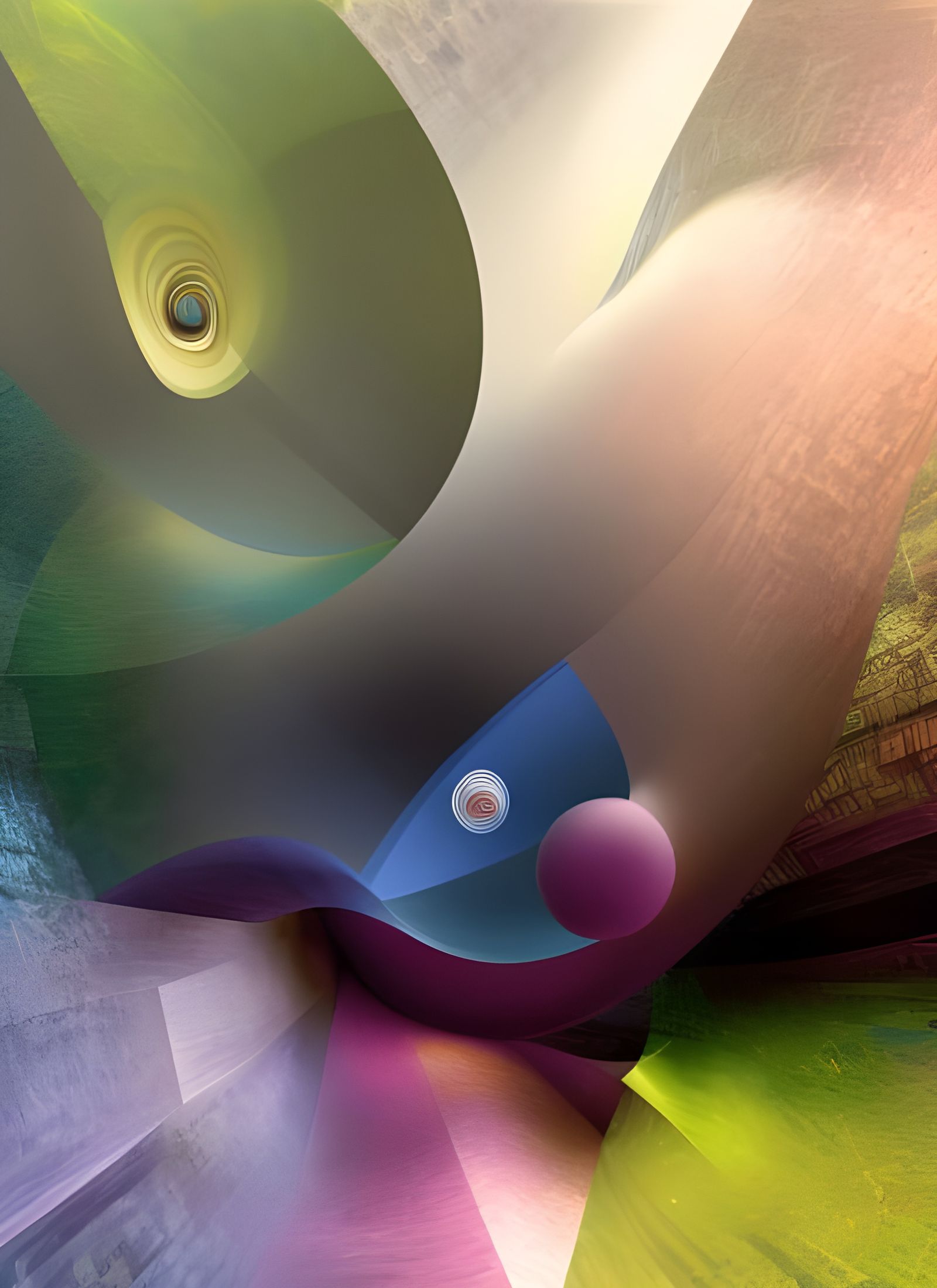 Intricate Geometric Abstract in Polychromatic Cycles