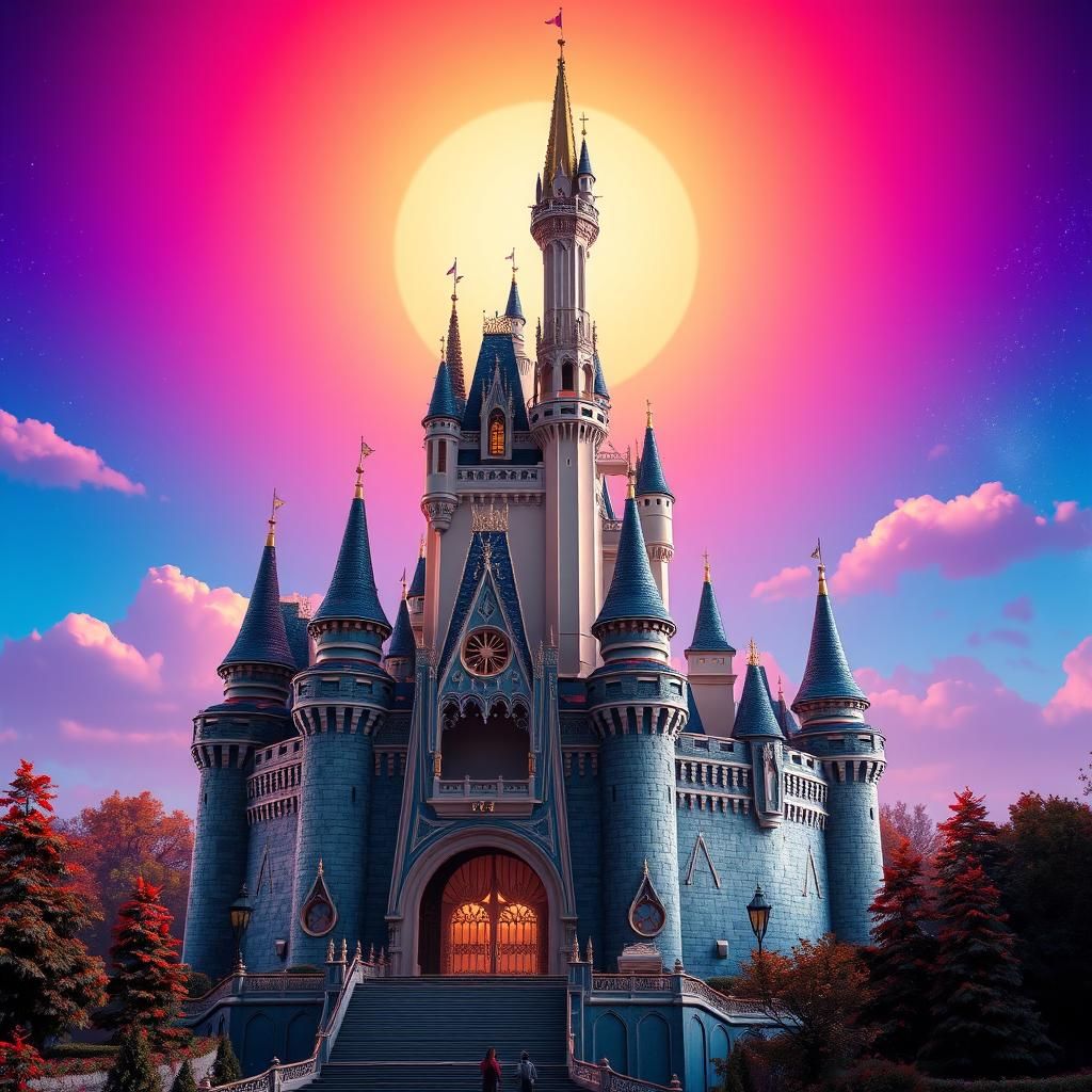 Intricate Disney Castle in 3D Digital Art