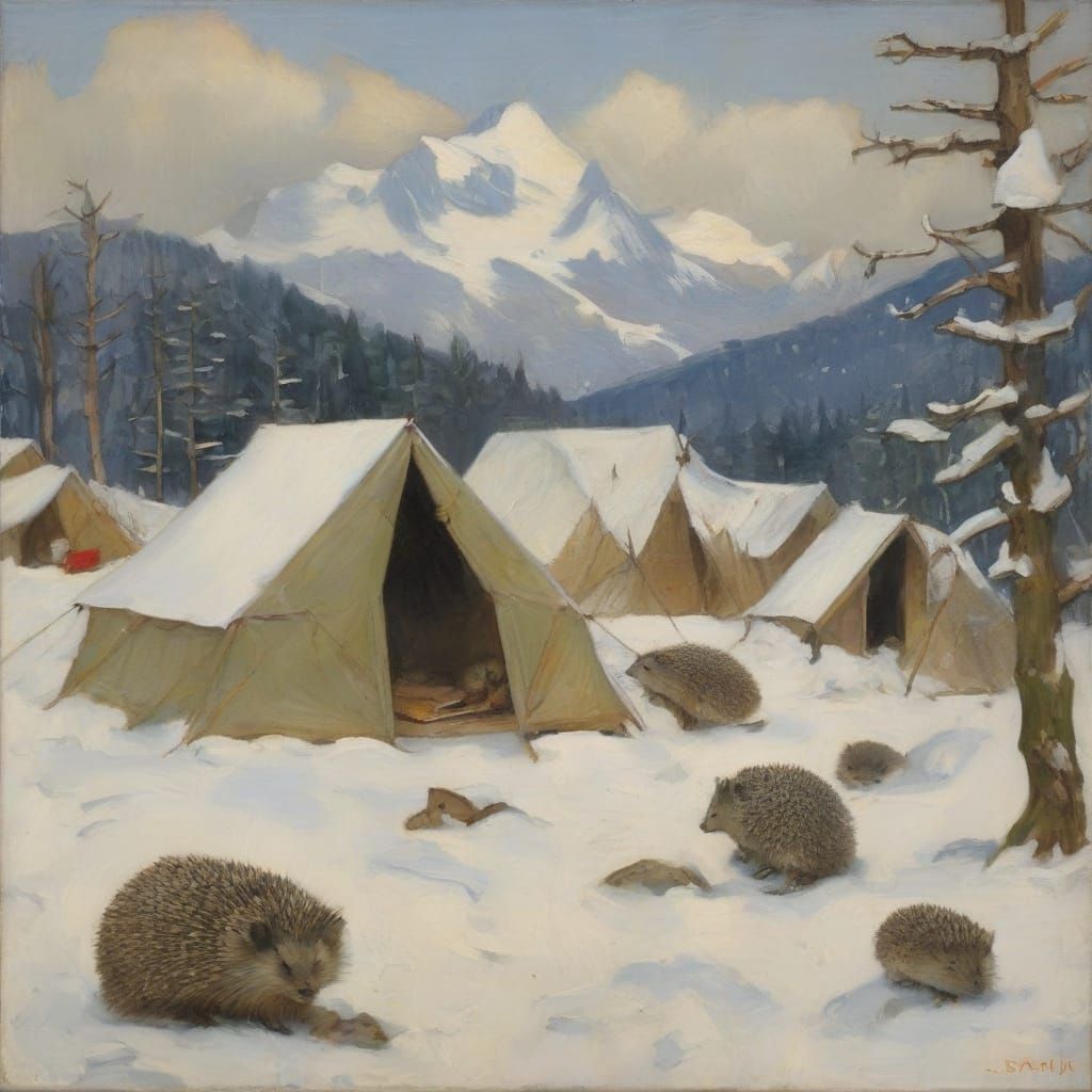 Winter Hedgehog Camp in Alpine Splendor