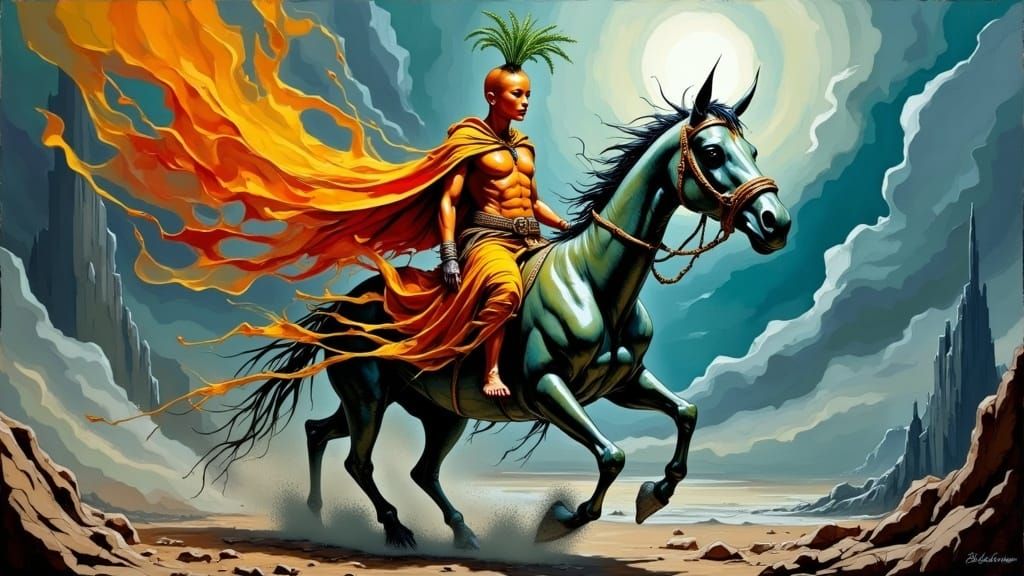 Carrot Rider in Surreal Dreamscape