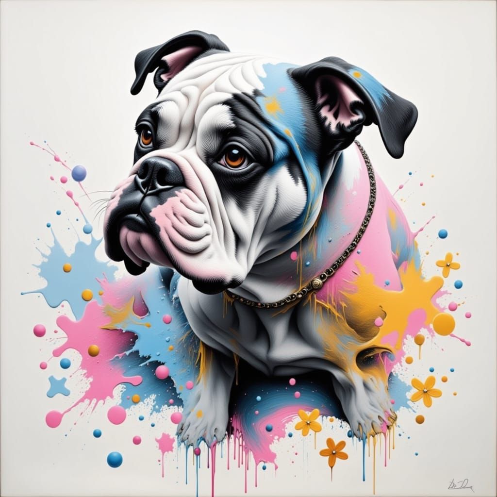 Bulldog Double Exposure Art