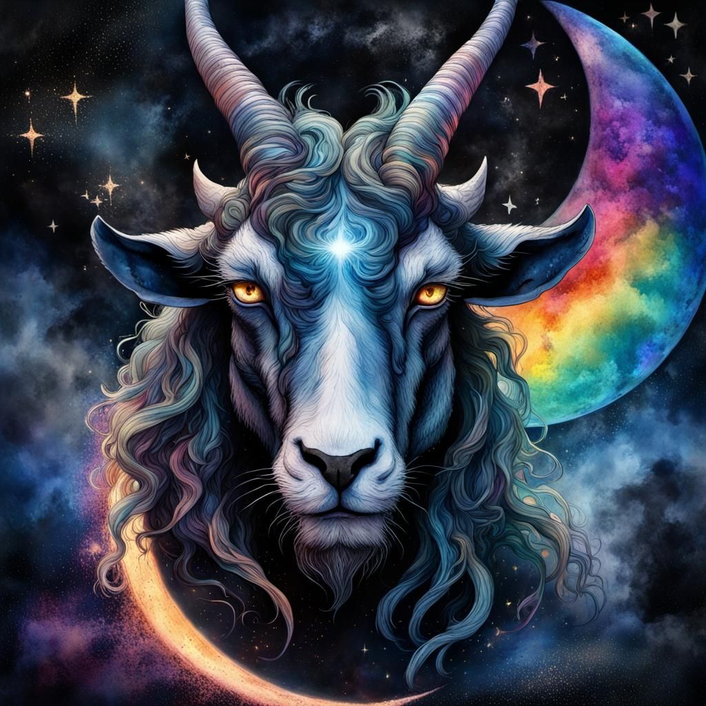 Capricorn in Gothic Impressionist Style