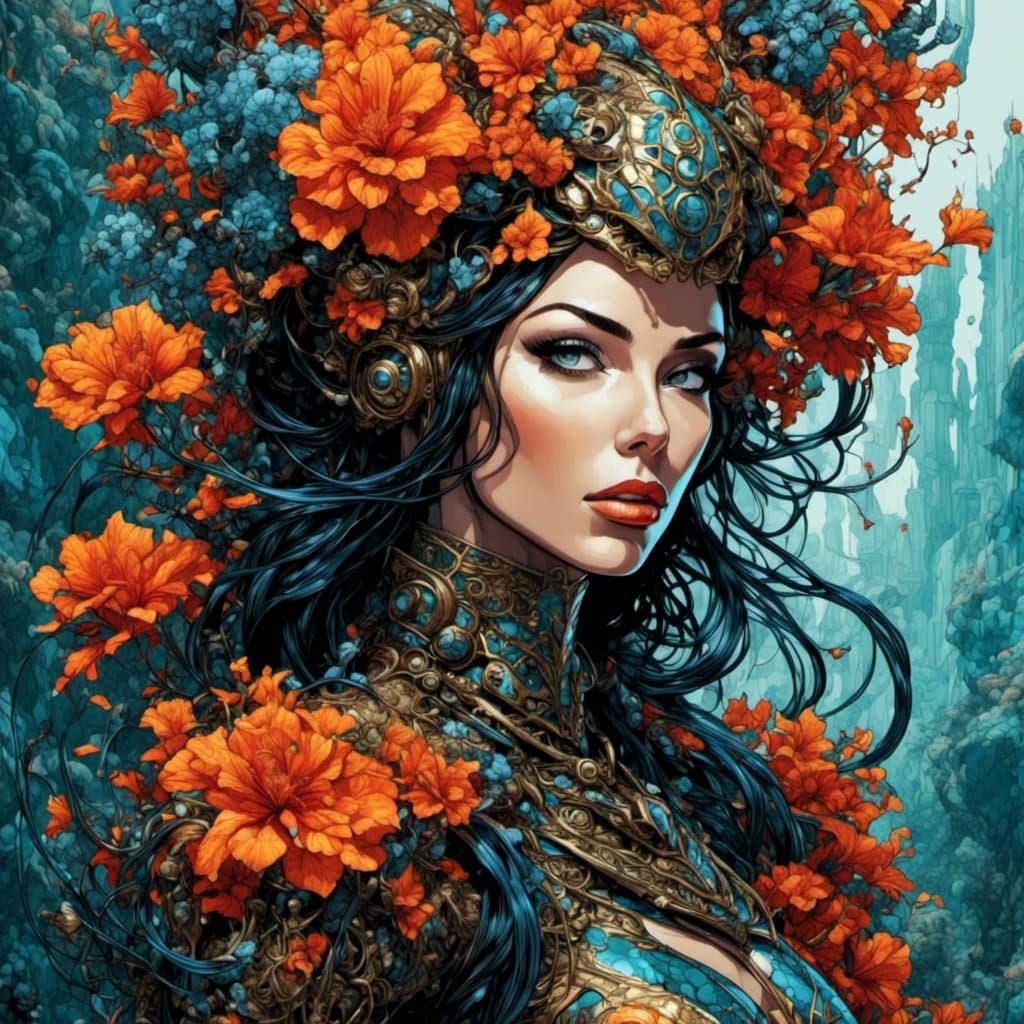 Woman in Bioengineered World, Enki Bilal Style