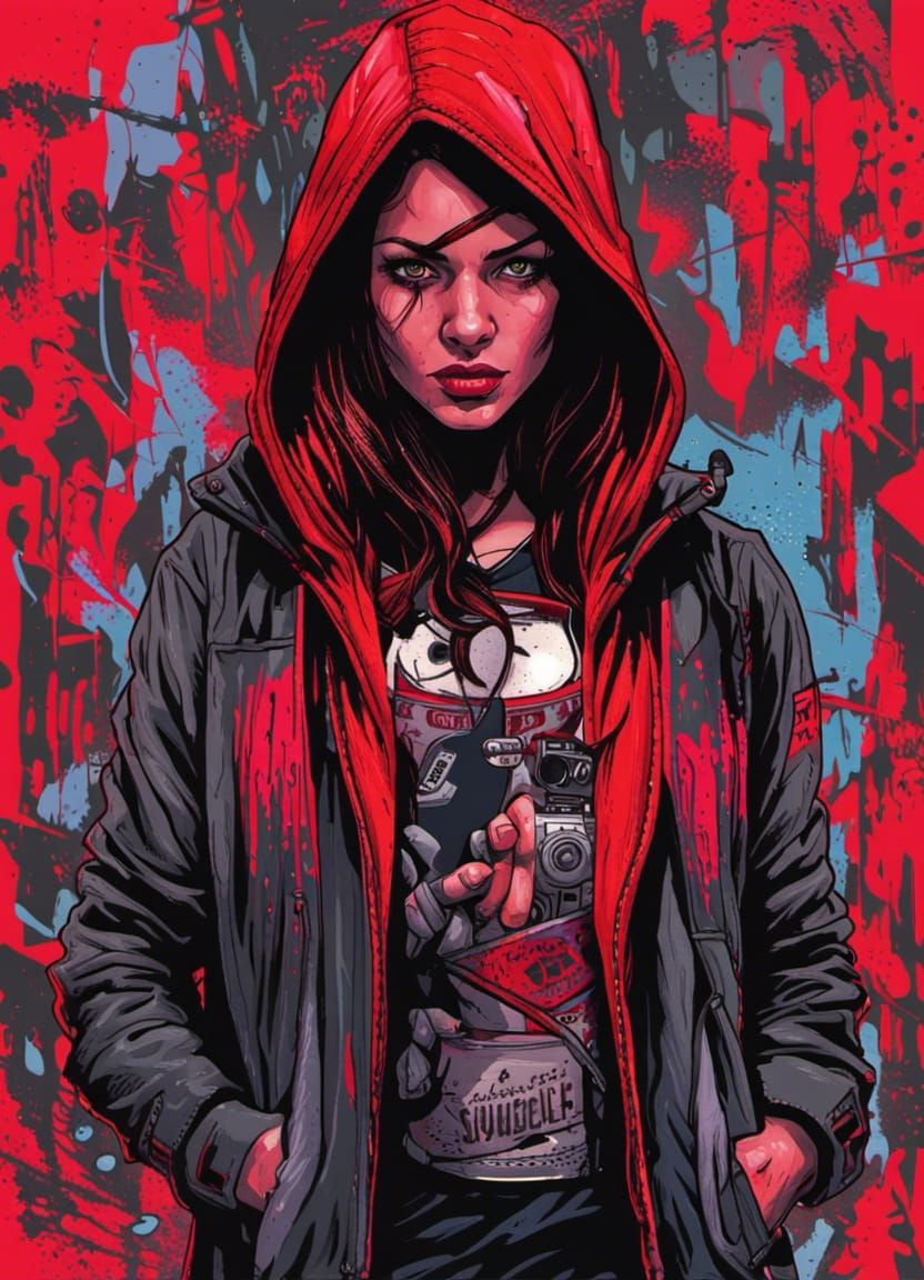 Lethal Supermodel Assassin in Gritty Cityscape