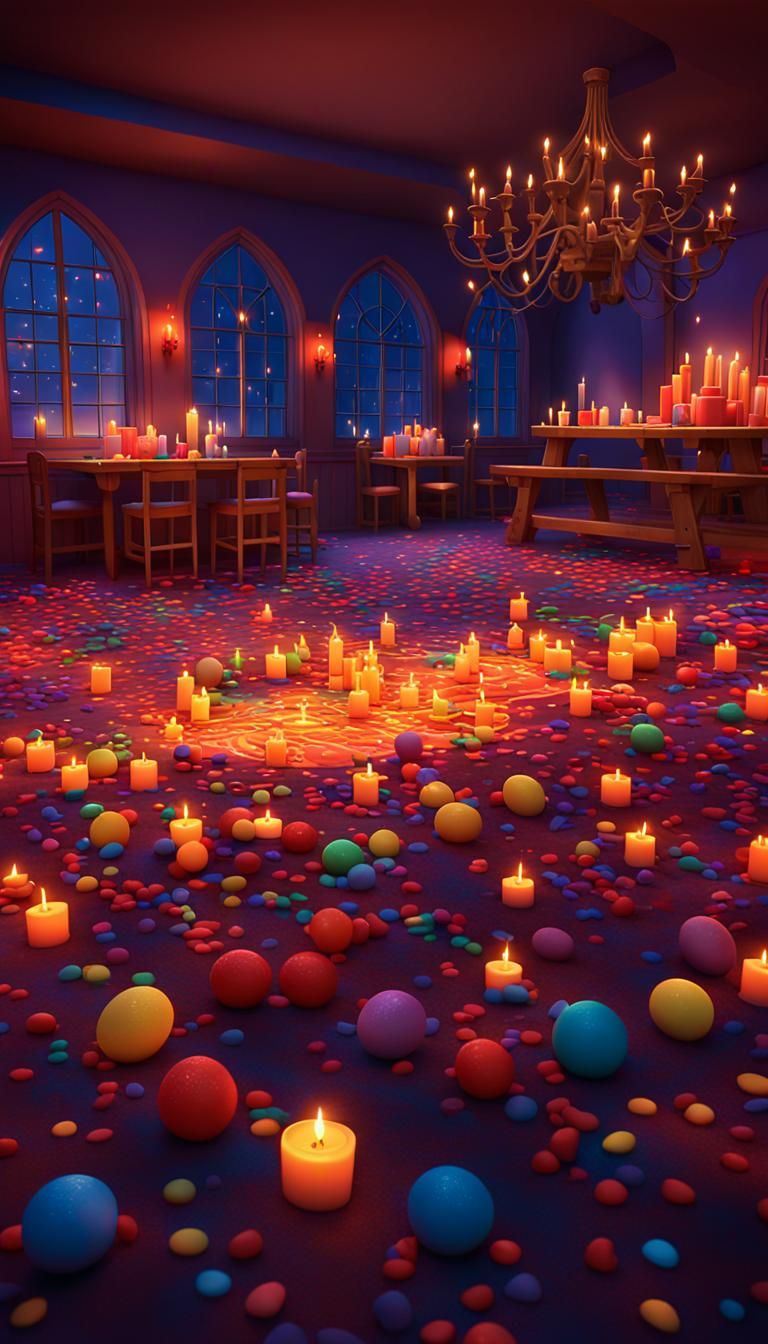 Dark Fantasy Candlelight Illuminates a Tranquil Room