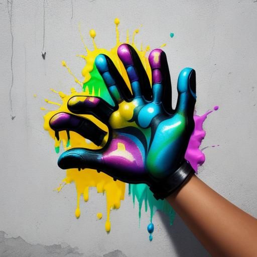 Dog Paw High Five in Graffiti Art Style