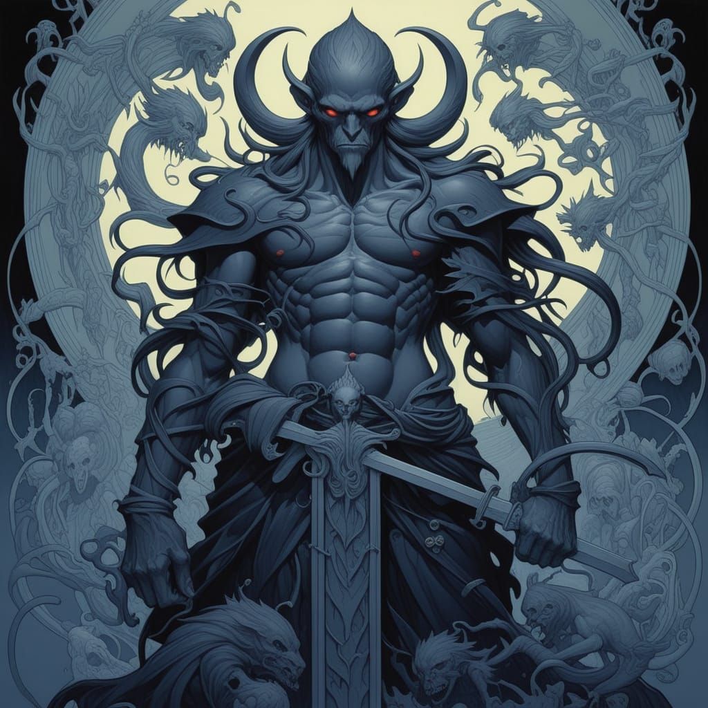 Ethereal Grimdark Character in Fantasy Art Style