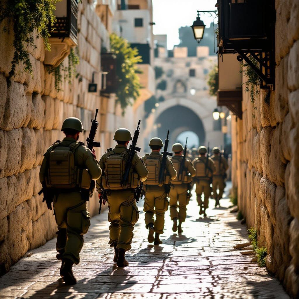 Israeli Soldiers Patrol Quiet Jerusalem Alleys Near Western ...