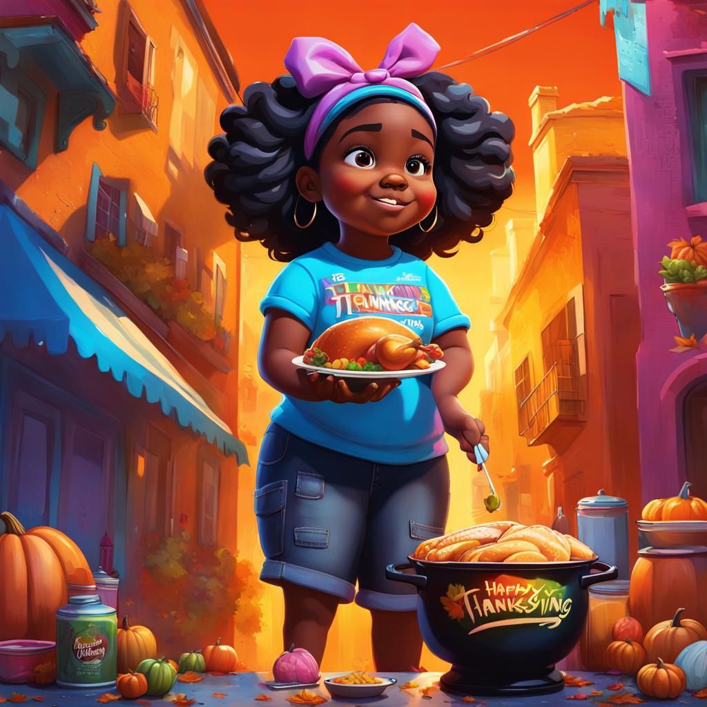 Thanksgiving Dinner Planning in Graffiti Art Style