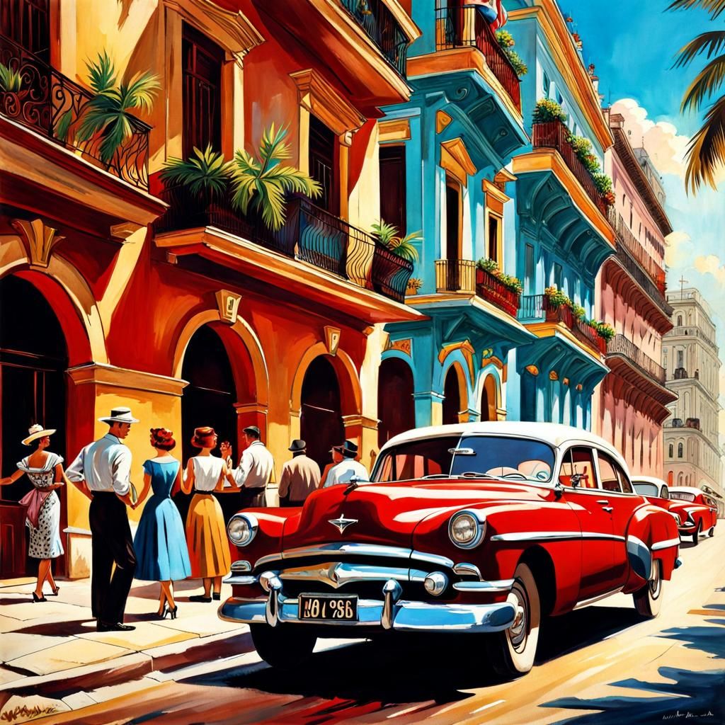Havana 1950s: Red Cars in Unreal Engine