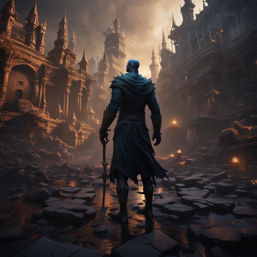 Detailed Shadowman Matte Painting in Unreal Engine