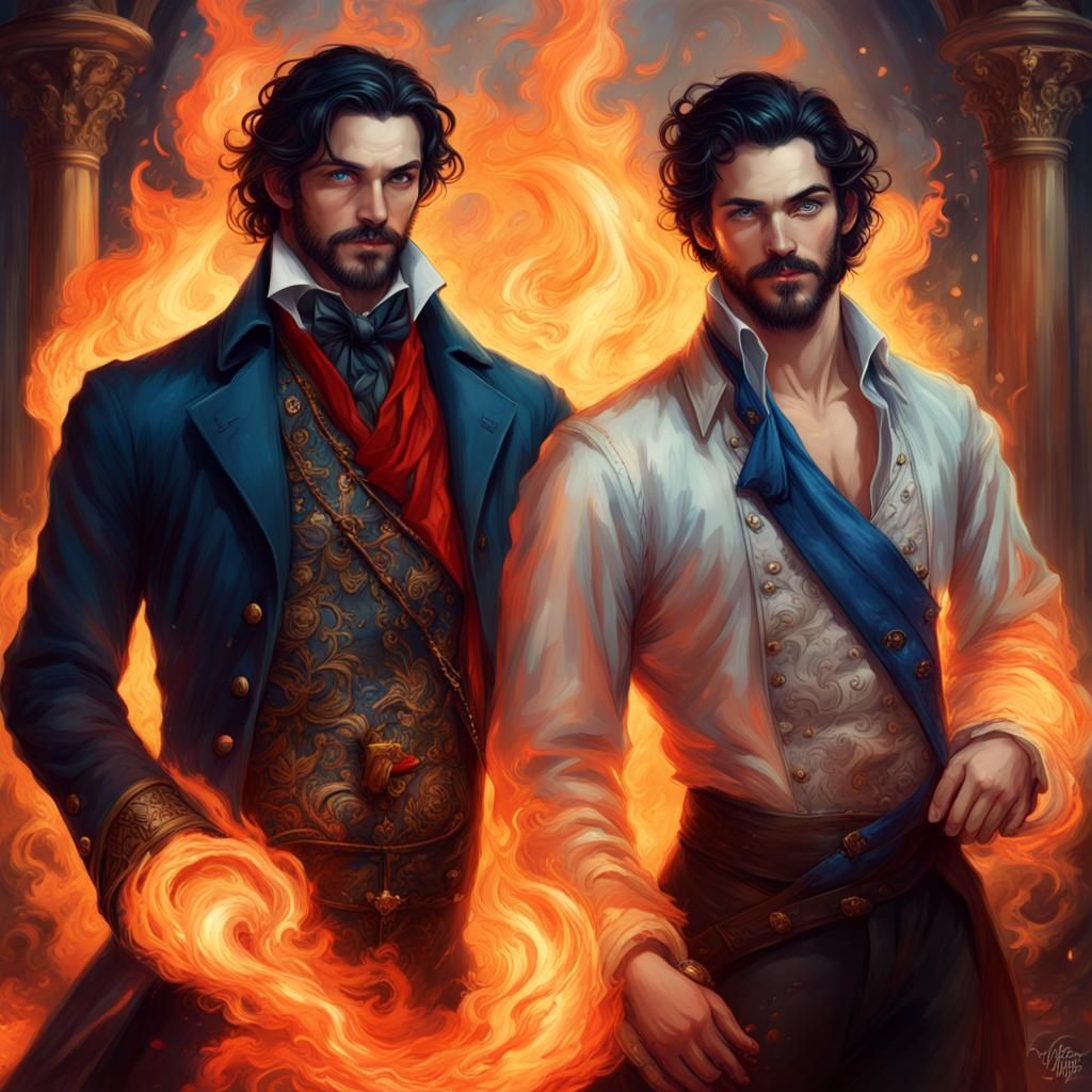 Victorian Men with Fire Power: Fantasy Art