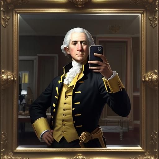George Washington Rapper Selfie: Vintage Photo Recreation