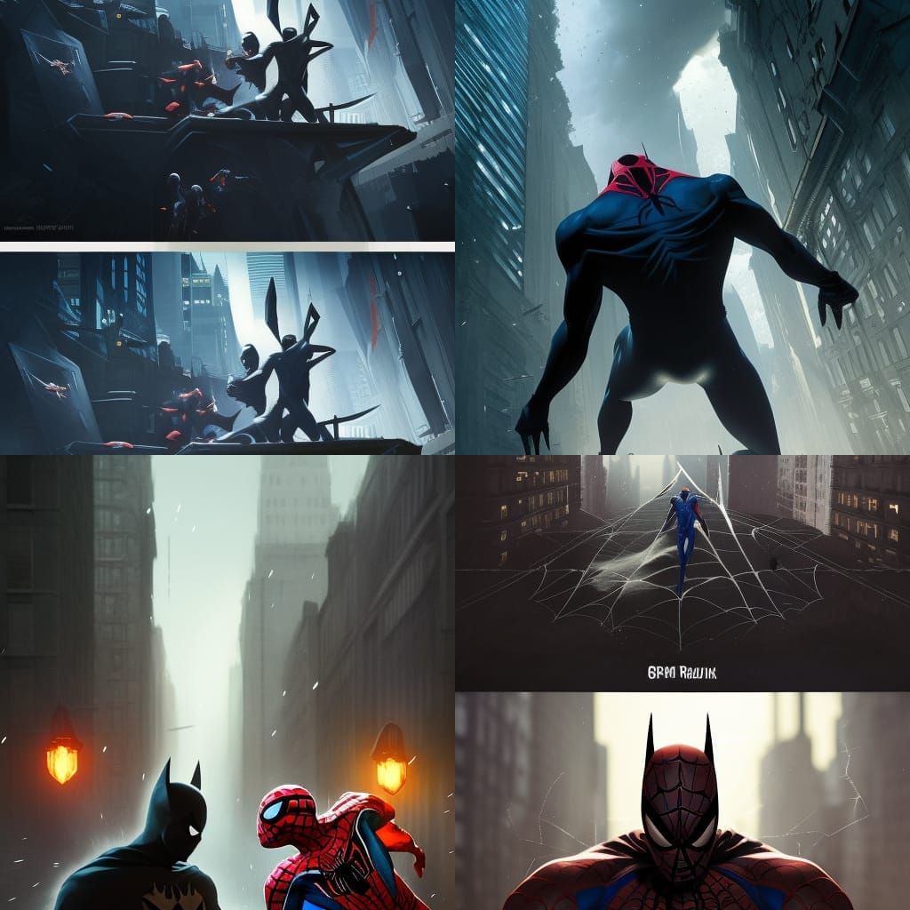 Spider-Man vs Batman: Dark Fantasy Concept Art
