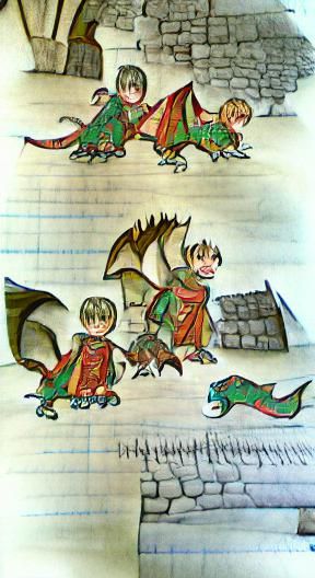 Medieval Dragon Childlike Illustration
