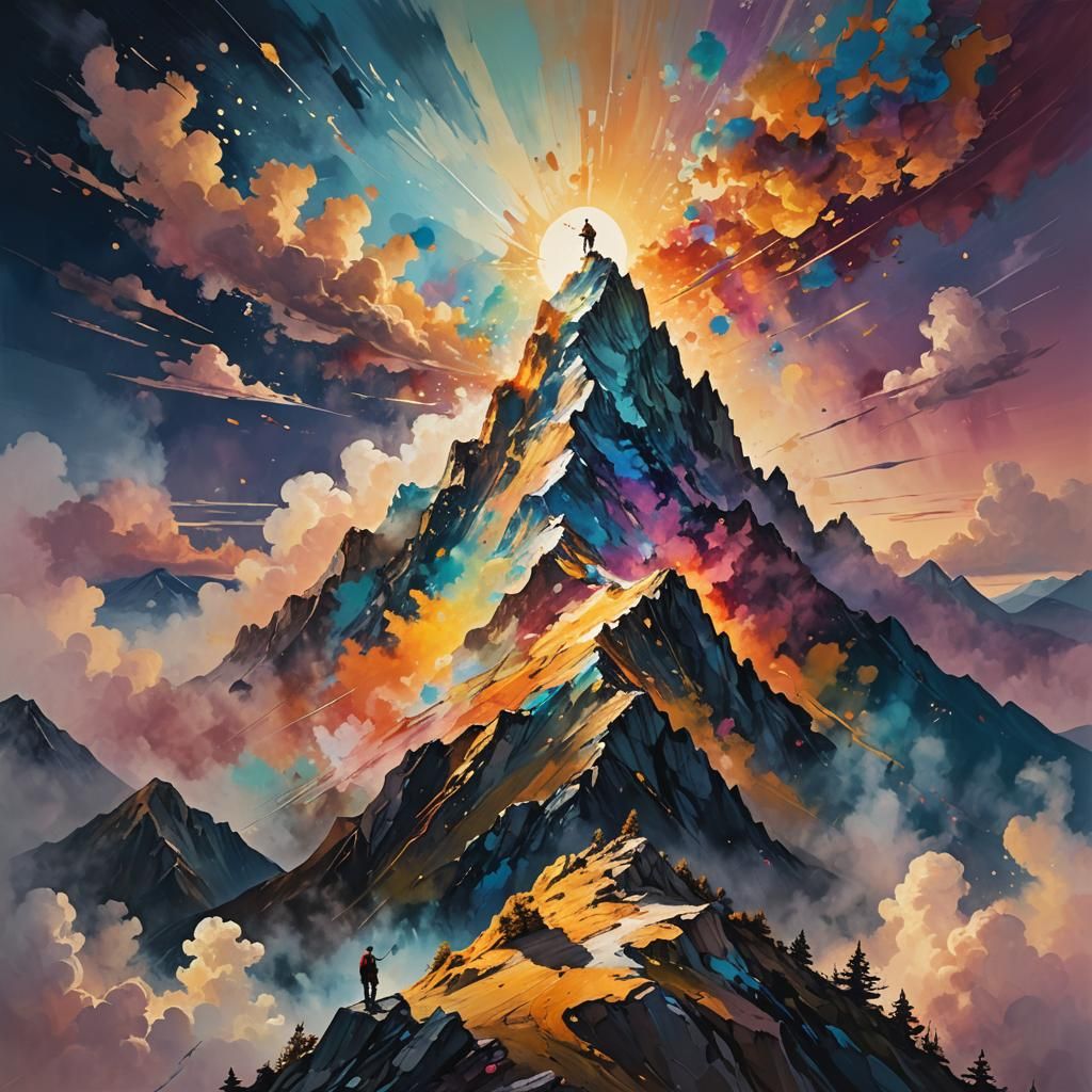 Surreal Sky Painter at Dusk: Conceptual Art