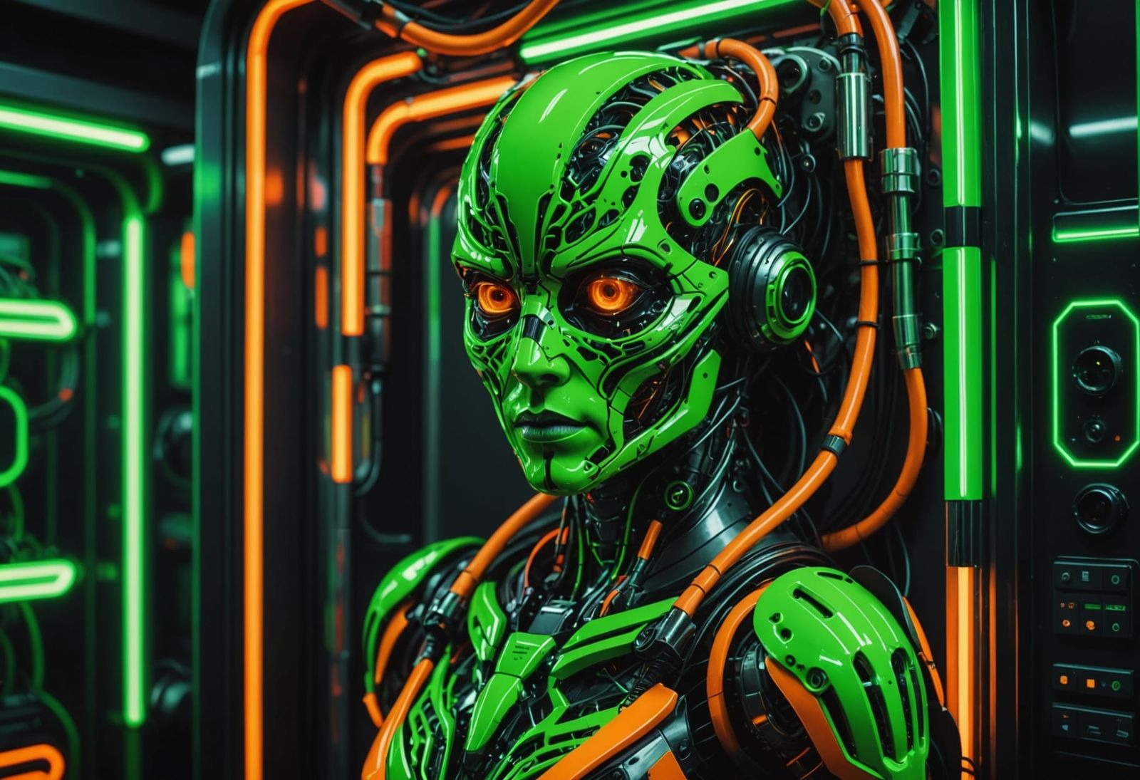 Neon Green and Orange Intricate Details in HDR