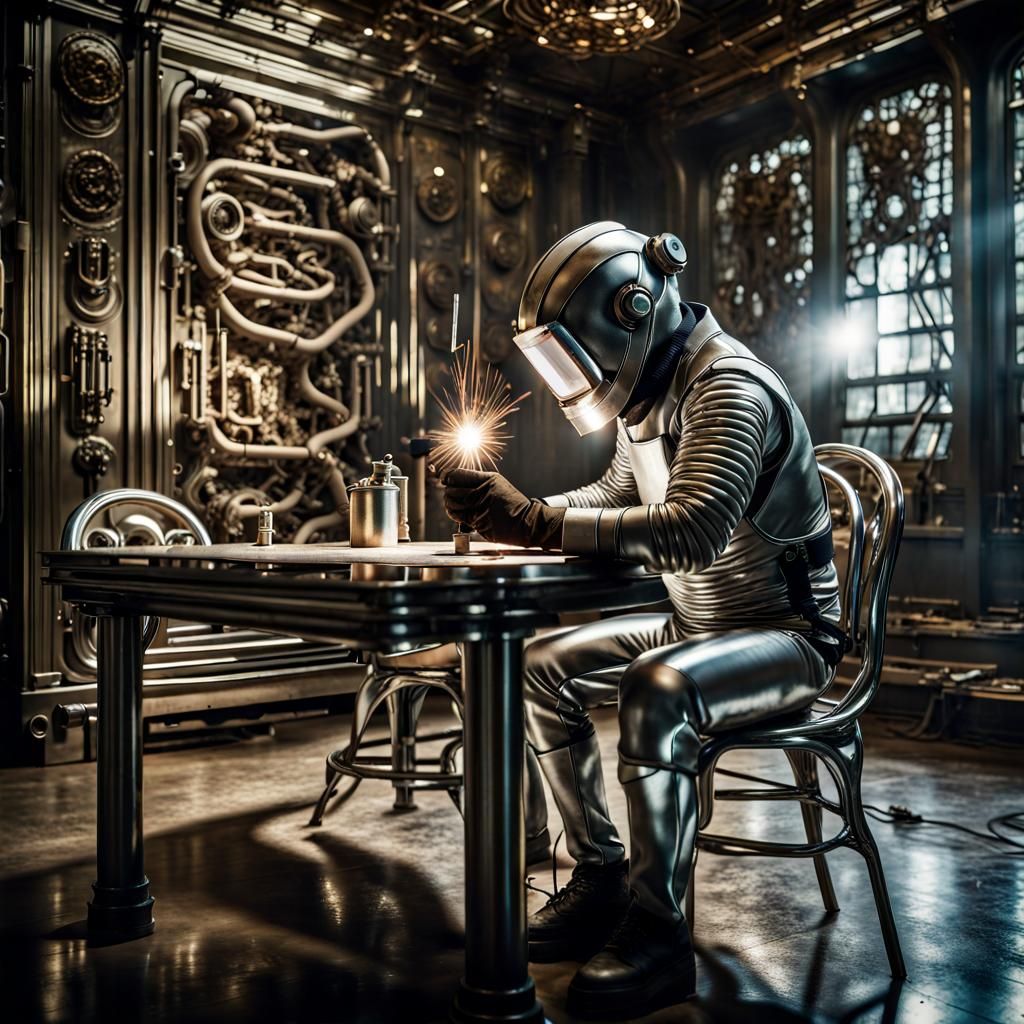 Welder Creates Metal Dining Set in Giger Style