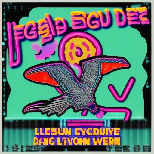 Eagle Donut in Synthwave Neon Style