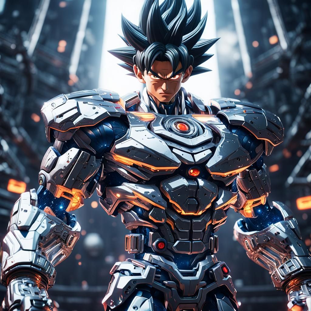 Goku Ultra Instinct: Intricate Sci-Fi Mech