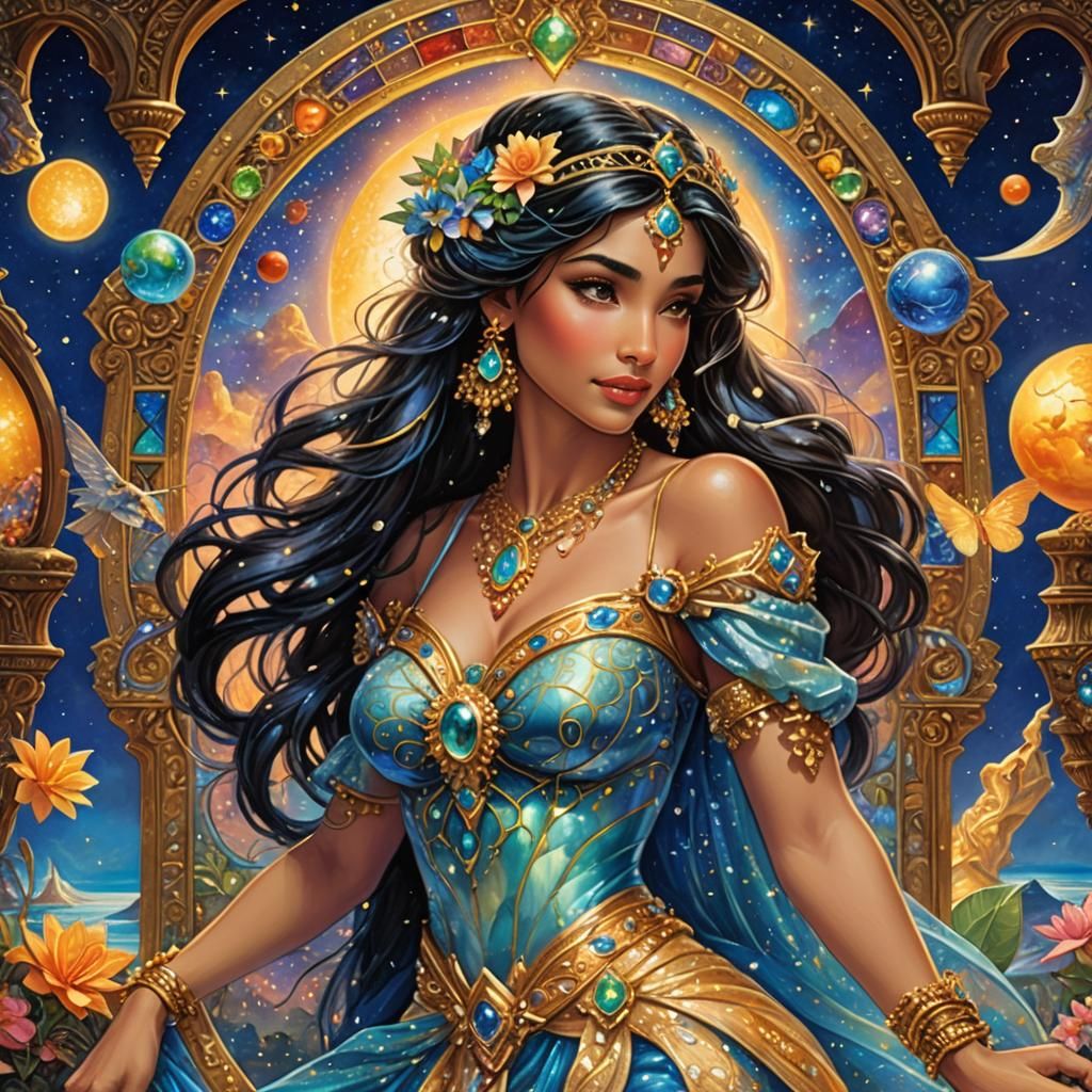 Jasmine in Hourglass: Celestial Palace Scene