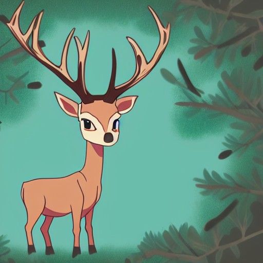 Anime Boy Cervitaur Selfie in Teal Forest