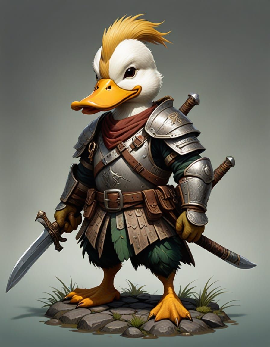 Ancient Duckfolk Warrior in Regal Attire
