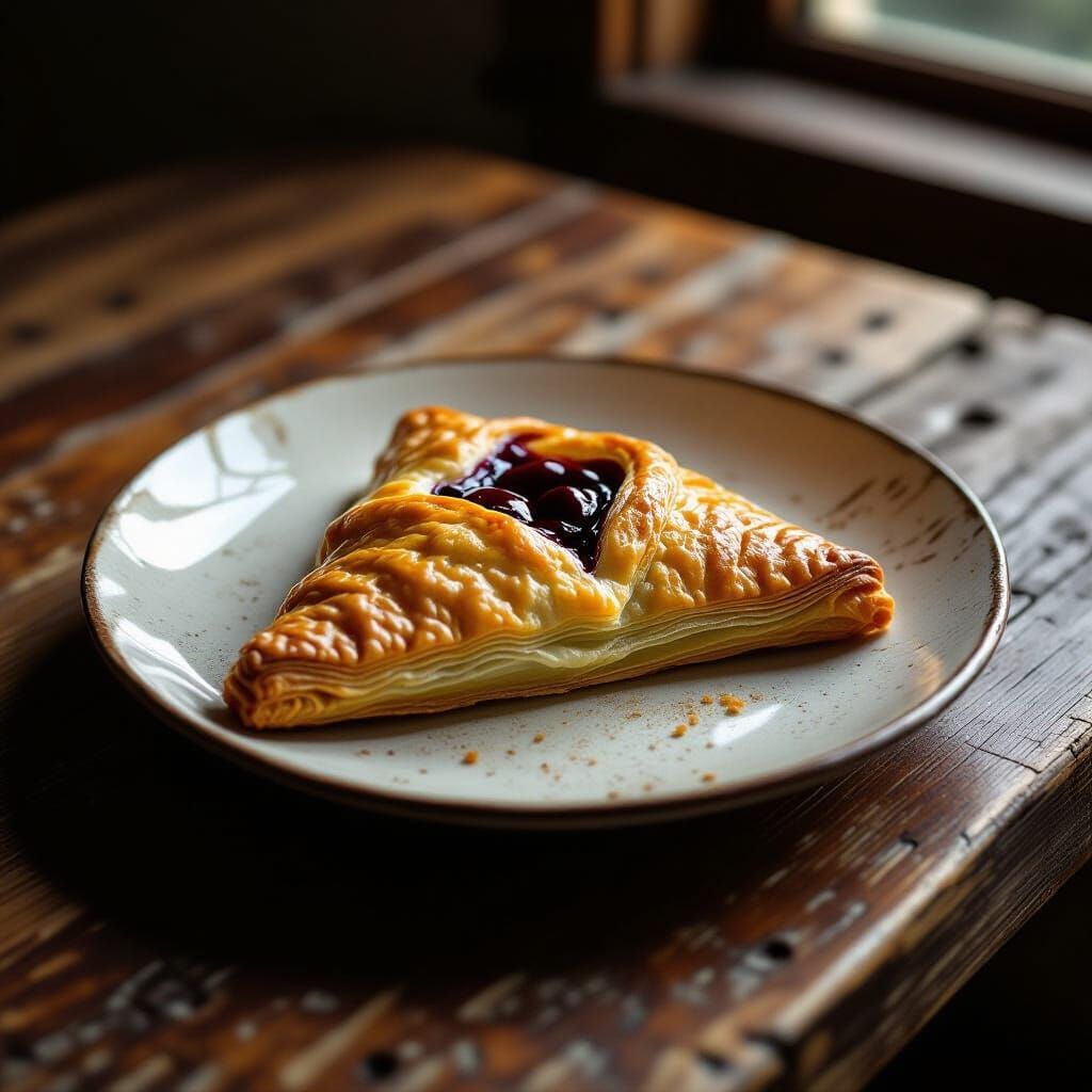 Hyperrealistic Cherry Turnover Still Life