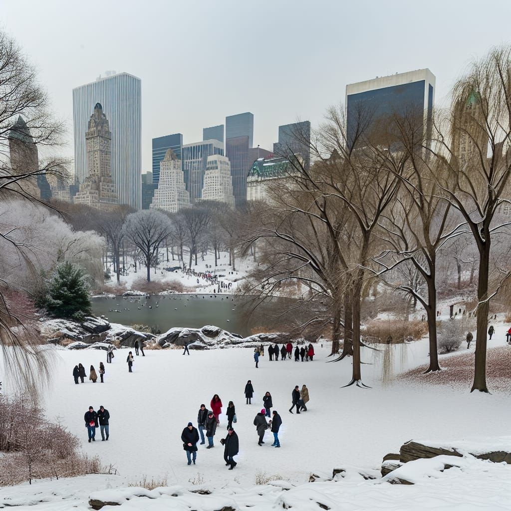 Winter Tranquility in Central Park, New York
