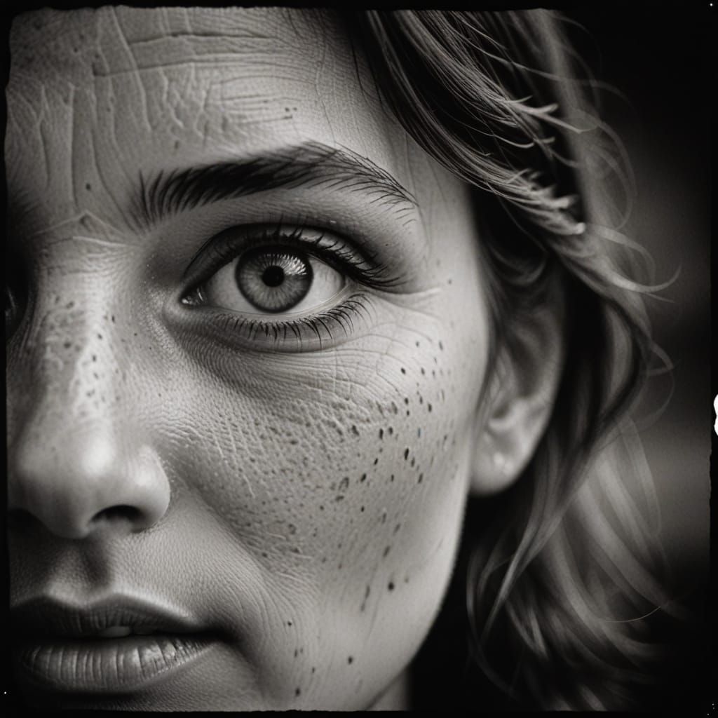 Monochrome Portrait of a Woman in Film Noir Style