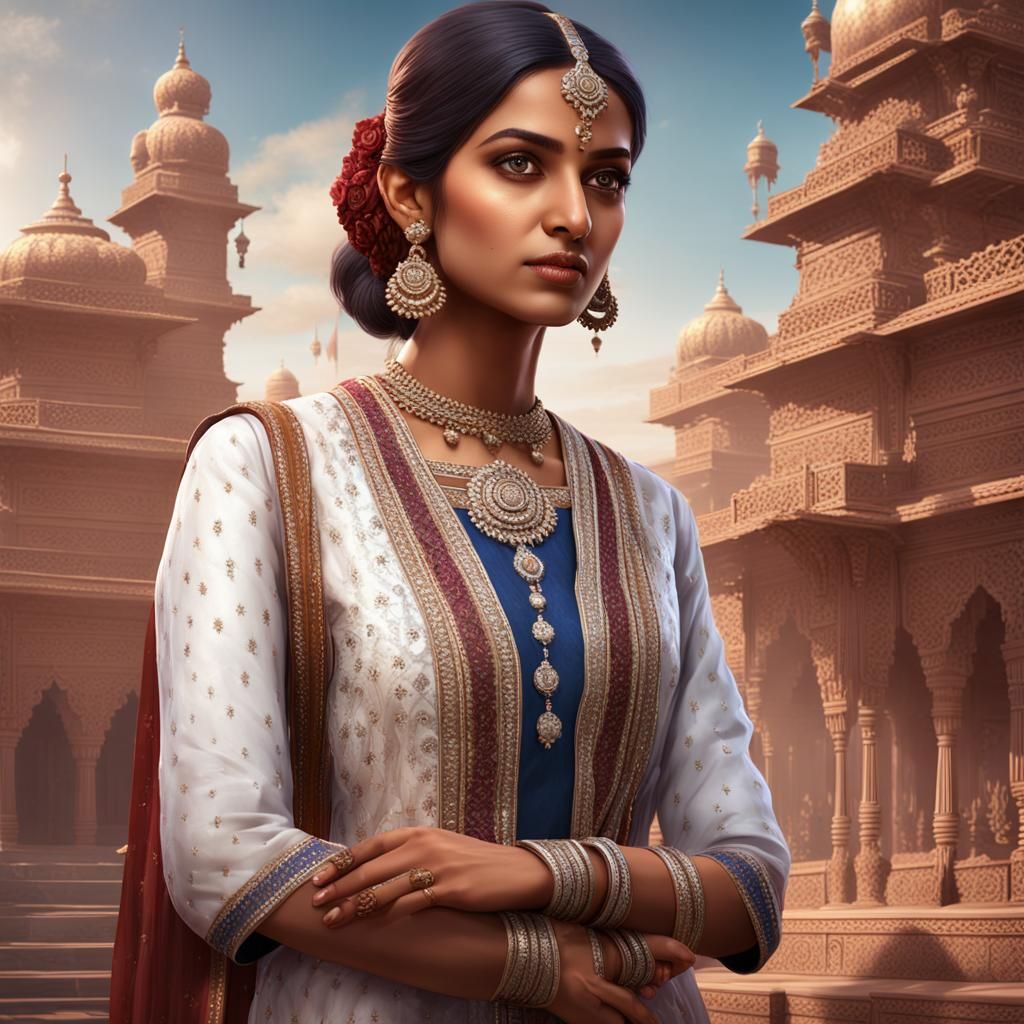 Indian Doctor Girl: Detailed Matte Painting in 8K