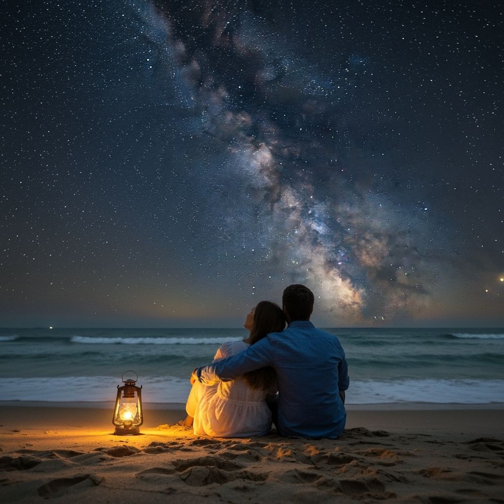 Romantic Beach Night Under the Stars