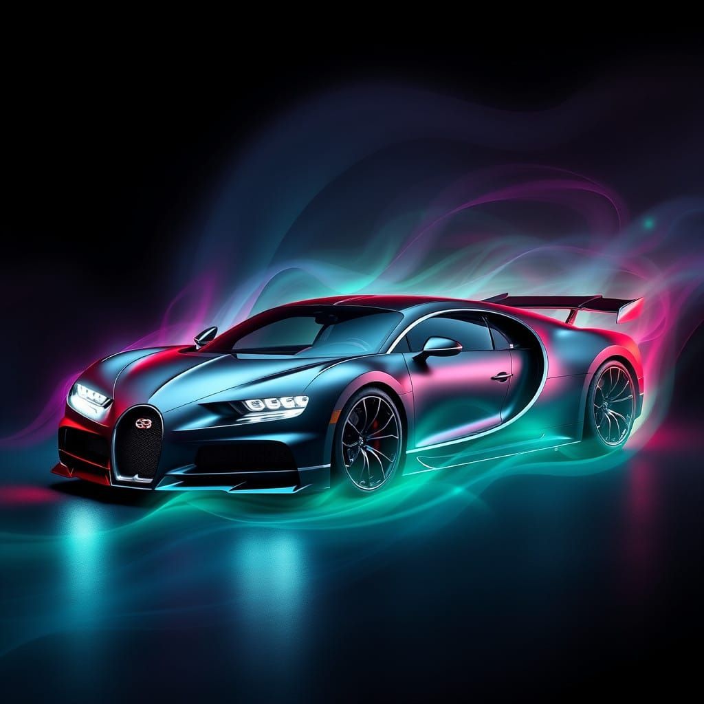 Bugatti Chiron Enveloped in Iridescent Aura