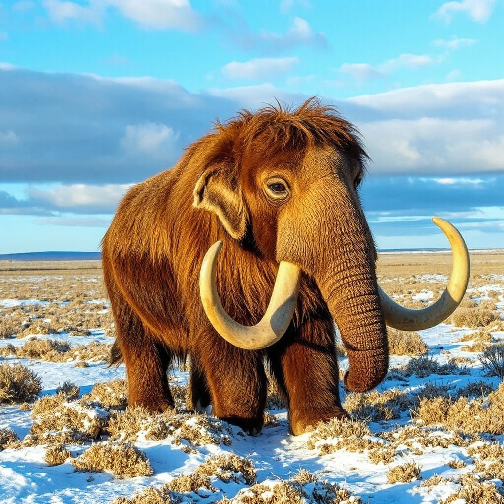 Woolly Mammoth on the Siberian Tundra