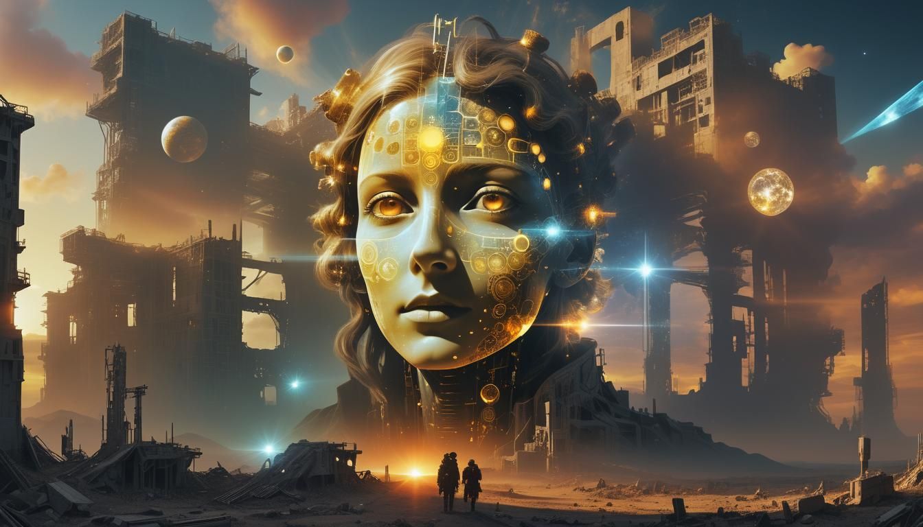 Post-Apocalyptic X-Ray Sunrise: Cyberpunk Radiographic Art