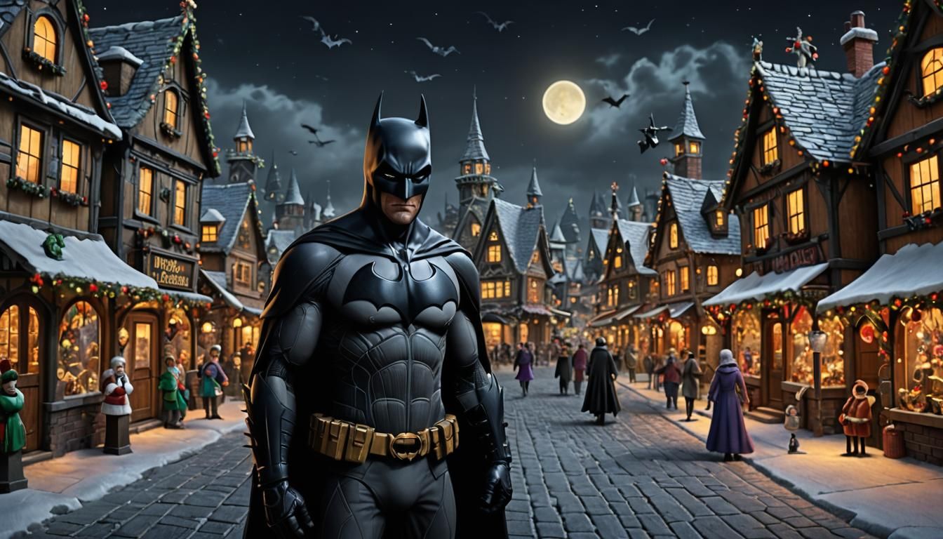 Batman in Nightmare Before Christmas: Hyper-Realistic Digita...