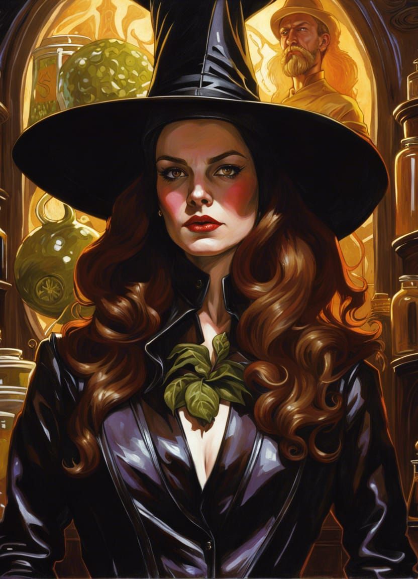 Contemporary Witch Portrait in Chiaroscuro Style