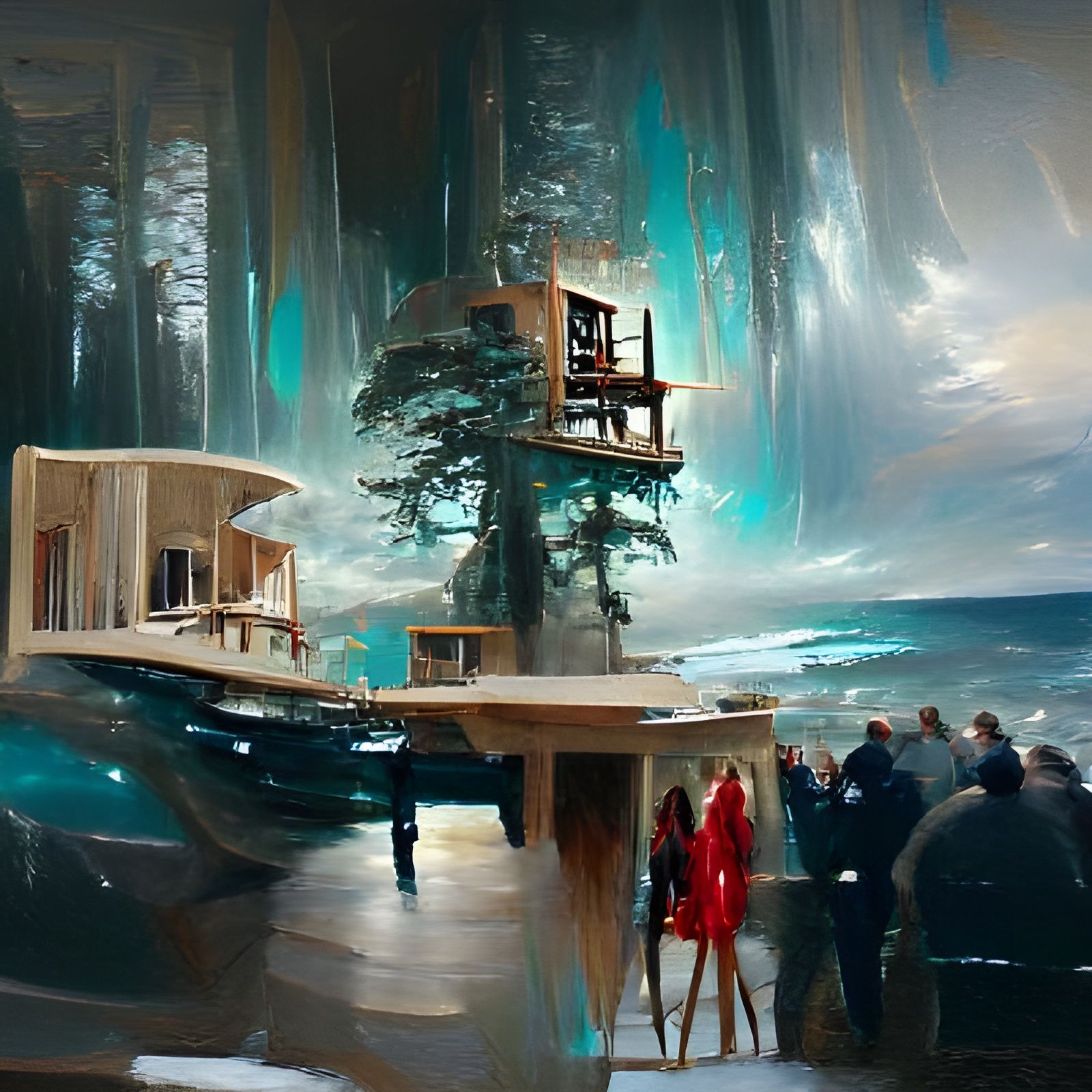 A treehouse in the ocean 8k resolution concept art