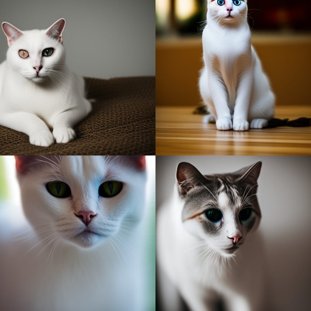 Elegant White Cat in Natural Light Photography