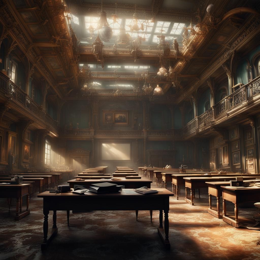 Epic Classroom Scene as Digital Matte Painting