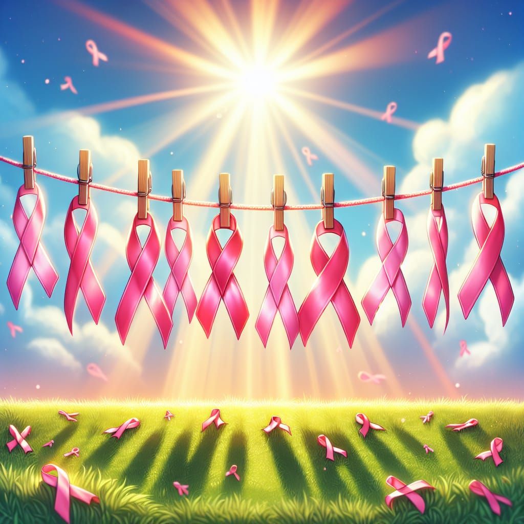 Pink Ribbons Symbolize Breast Cancer Awareness