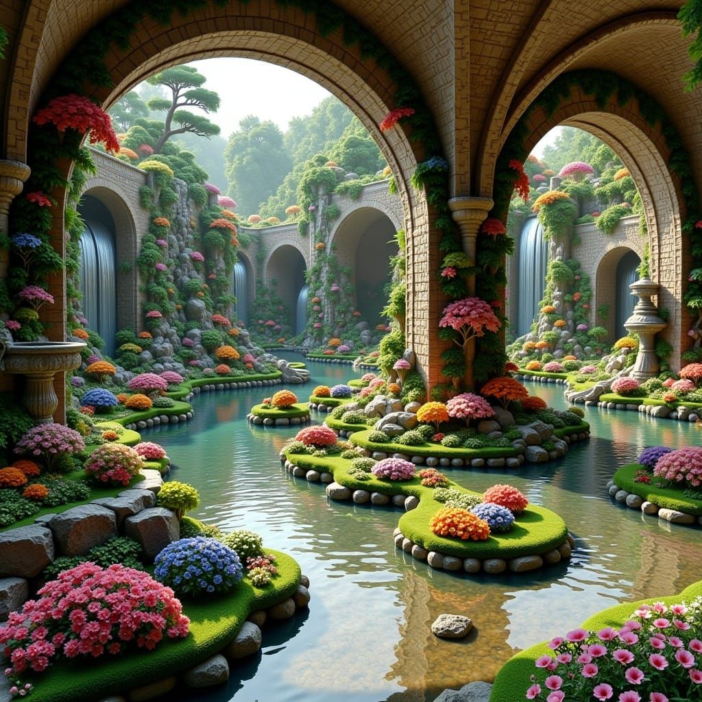 Vibrant Cob-Walled Garden Oasis